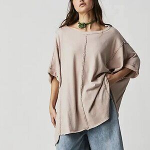 Free People We The Free Care FP Cashmere Oversized Say La Vie Tee